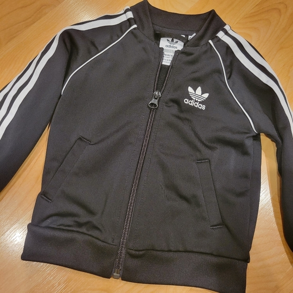 Adidas Black Baby Track Zip Up Jacket Size 12 months - Picture 2 of 7